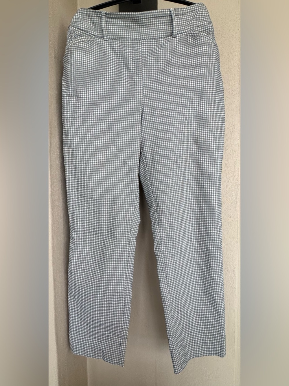 Hilary Radley Capri Pants Black/White Check Straight Leg Stretch Pockets 14